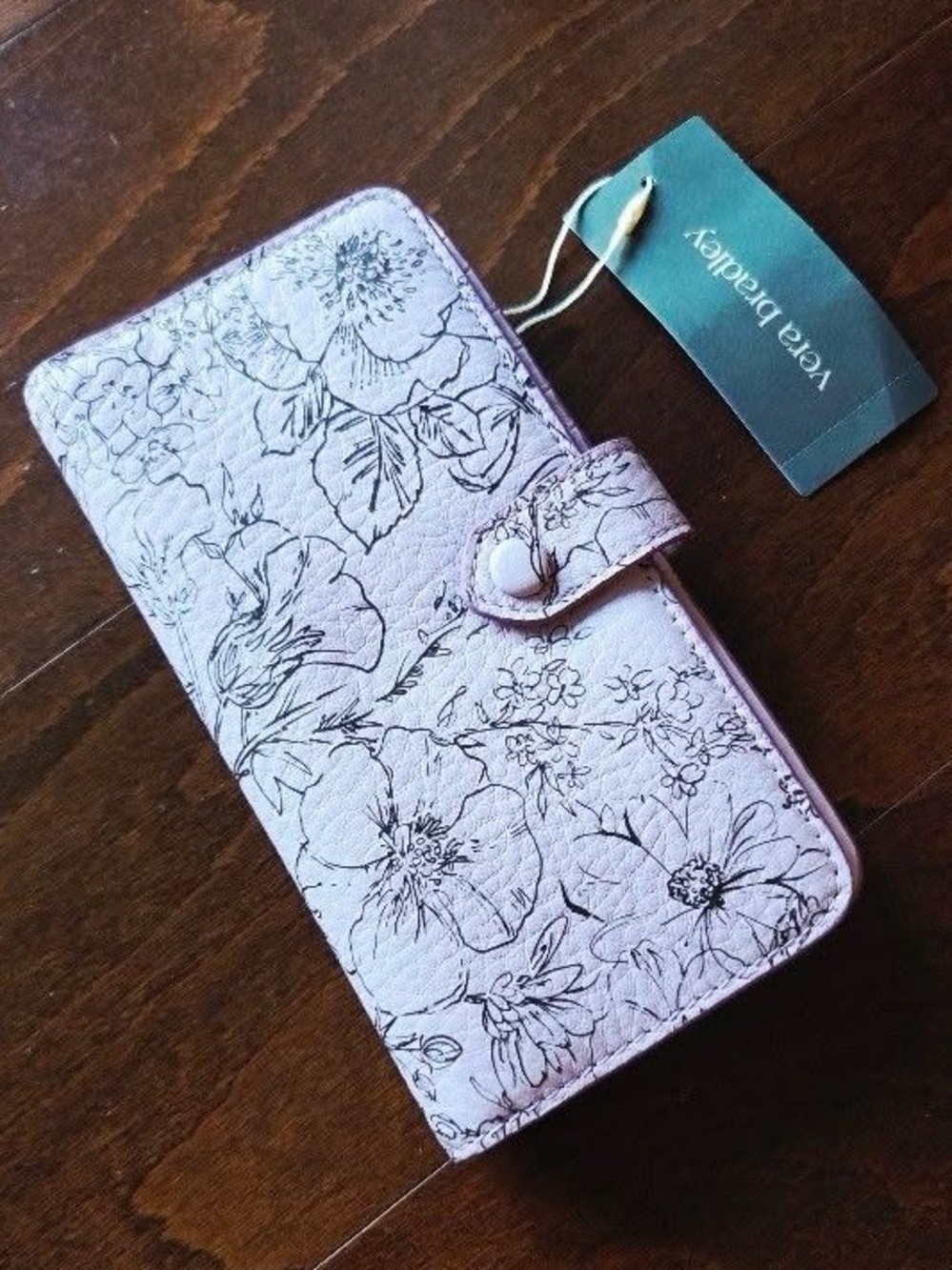 Vera Bradley Cowhide Leather Tab Wallet in Bloom Lavender Frost, NWT